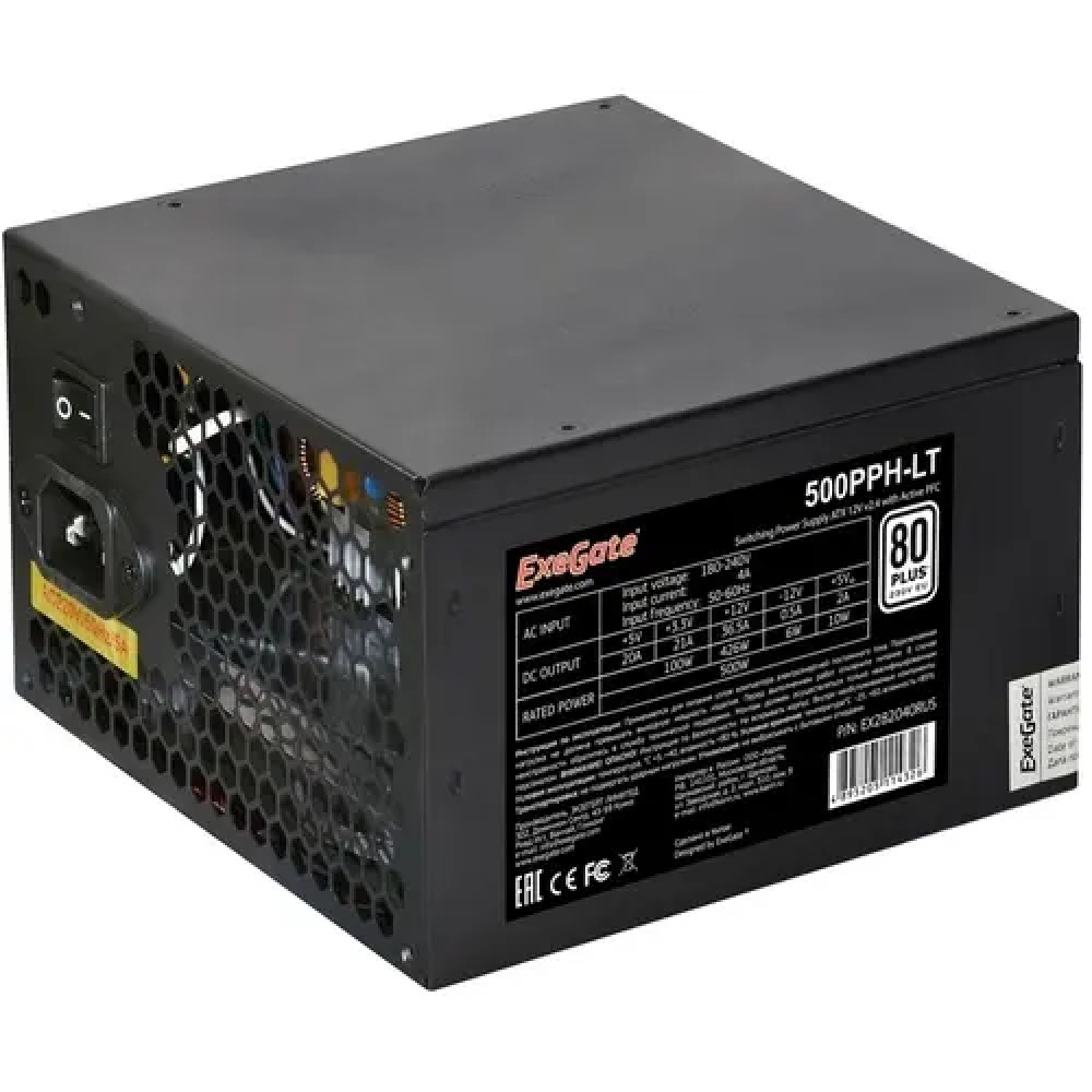 Блок питания ExeGate 80 PLUS 500PPH LT S OEM EX282040RUS-OEM-S 500 Вт - миниатюра 2