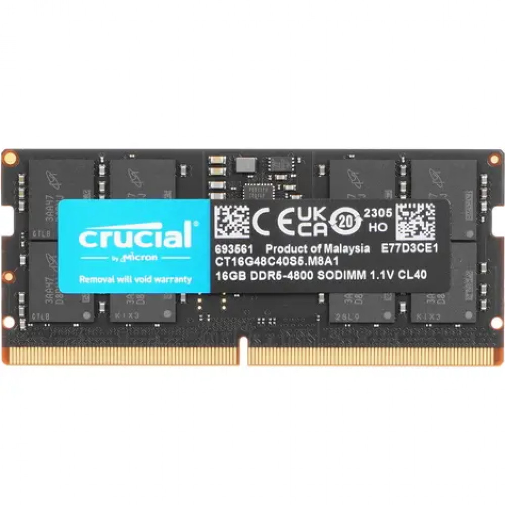 ОЗУ Crucial CT16G48C40S5 SO-DIMM, DDR5, 16 Гб, 4800 МГц — фото товара