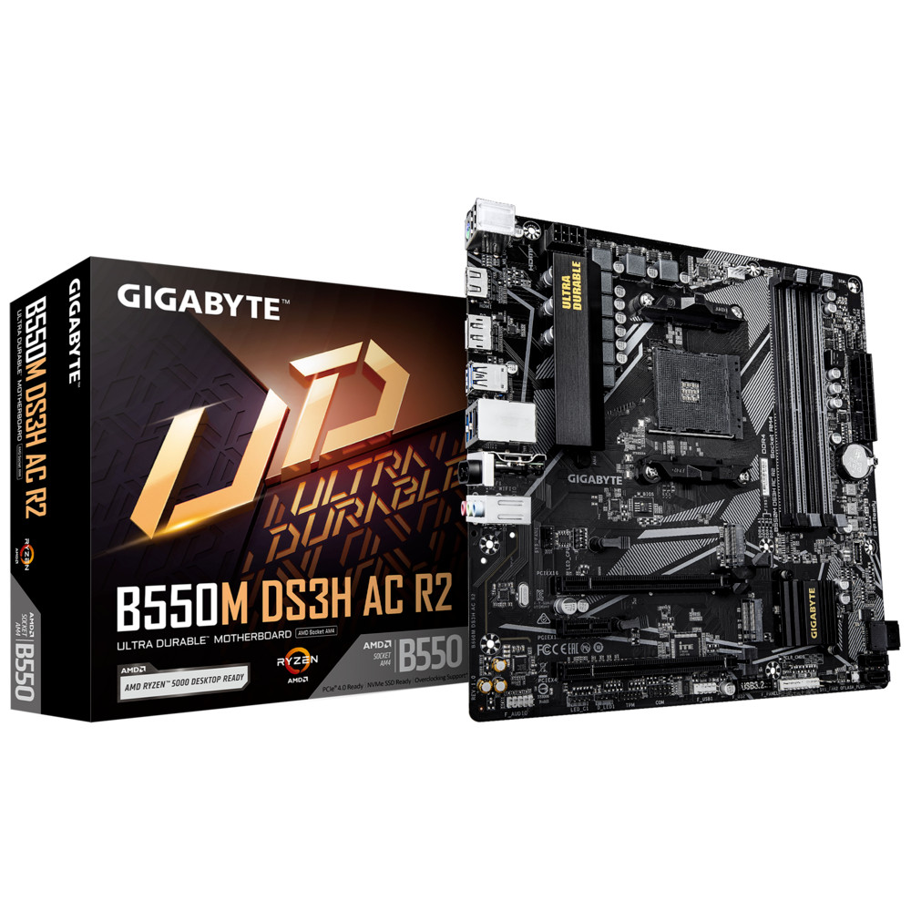 Материнская плата Gigabyte B550M DS3H AC R2 Micro-ATX, AMD AM4 - миниатюра 4