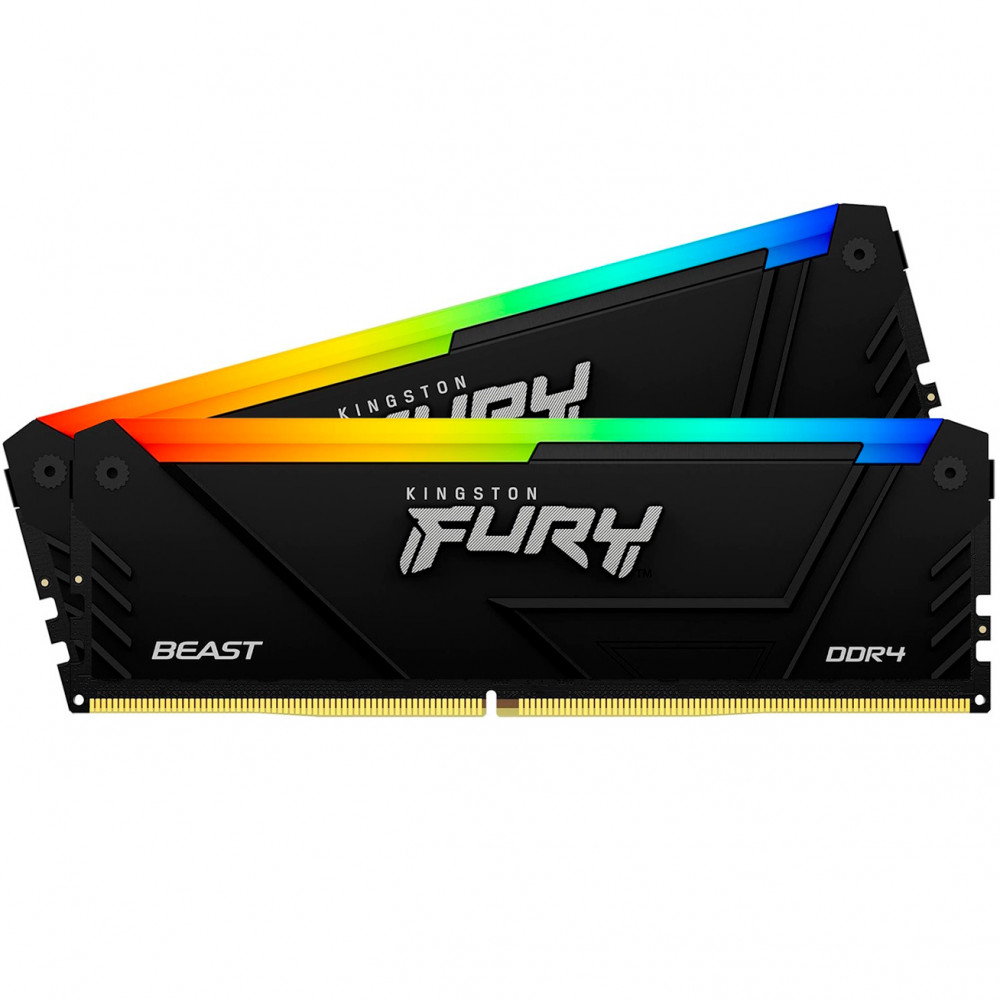 ОЗУ Kingston Fury Beast RGB KF436C18BB2AK2/32 DIMM, DDR4, 32 Гб (2 х 16 Гб), 3600 МГц - миниатюра 2