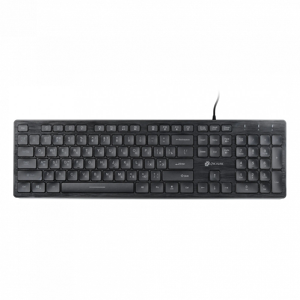 Клавиатура Oklick 550ML черный USB slim Multimedia LED 1061617 Проводная, USB - миниатюра 2