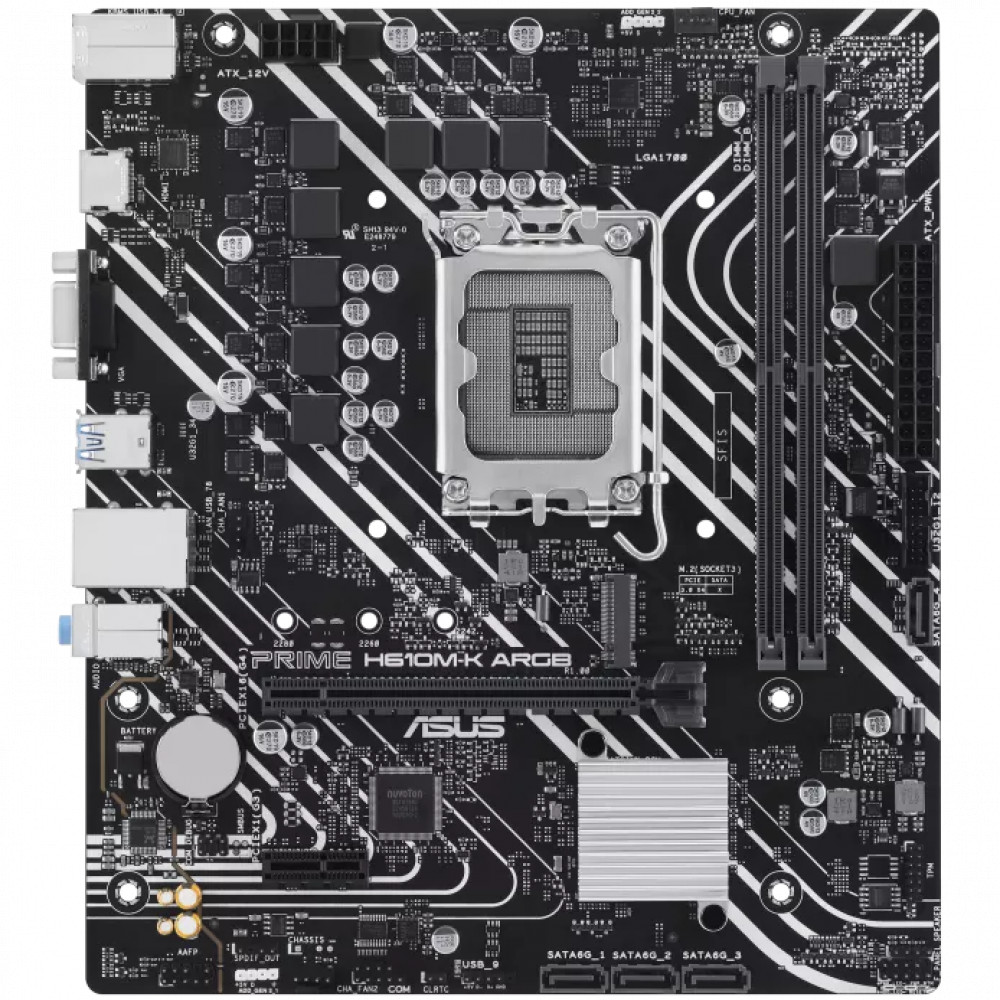 Материнская плата Asus PRIME H610M-K ARGB Micro-ATX, LGA 1700 - миниатюра 2