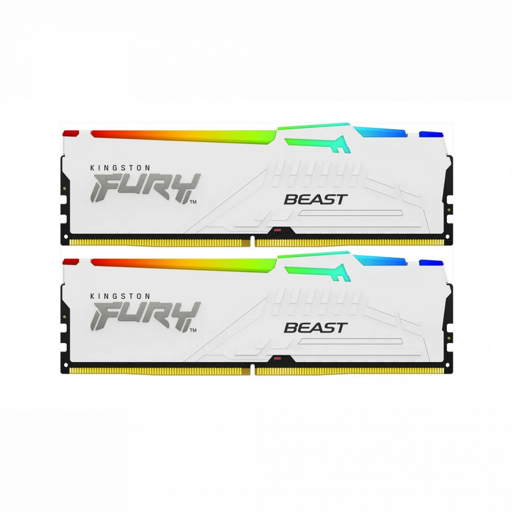ОЗУ Kingston Fury Beast White RGB KF560C36BWE2AK2-32 DIMM, DDR5, 32 Гб (2 х 16 Гб), 6000 МГц — фото товара
