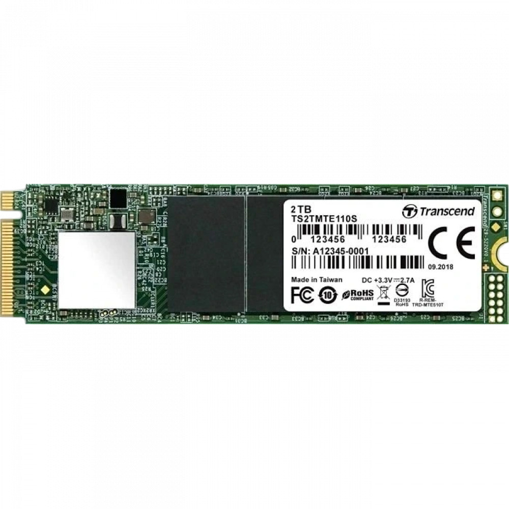 Жесткий диск Transcend MTE110S TS2TMTE110S SSD (твердотельные), 2 ТБ, M.2, PCIe — фото товара
