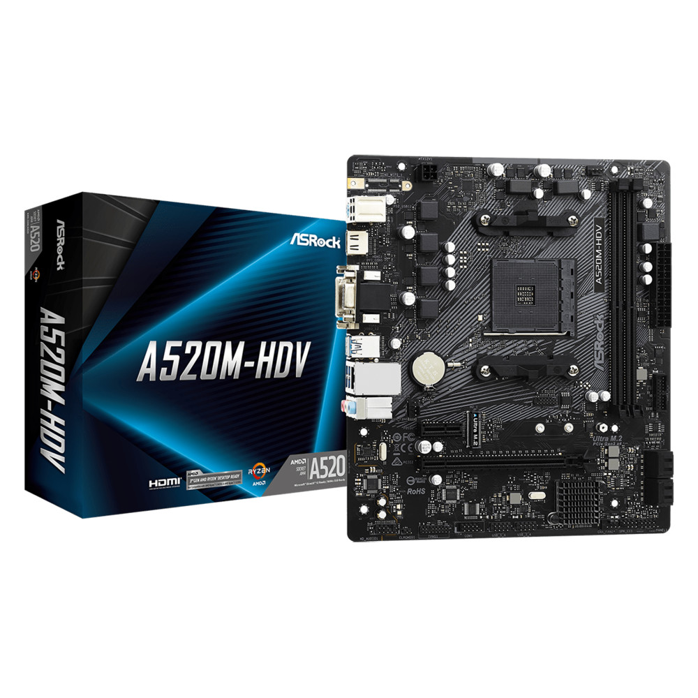 Материнская плата ASRock A520M-HDV Micro-ATX, AMD AM4 - миниатюра 4