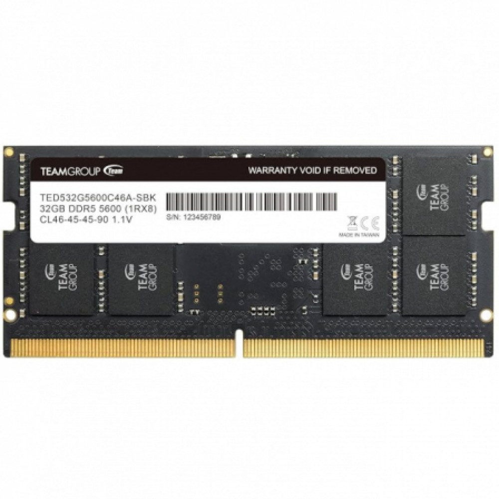 ОЗУ Team Group TED532G5600C46A-S01 SO-DIMM, DDR5, 32 Гб, 5600 МГц — фото товара