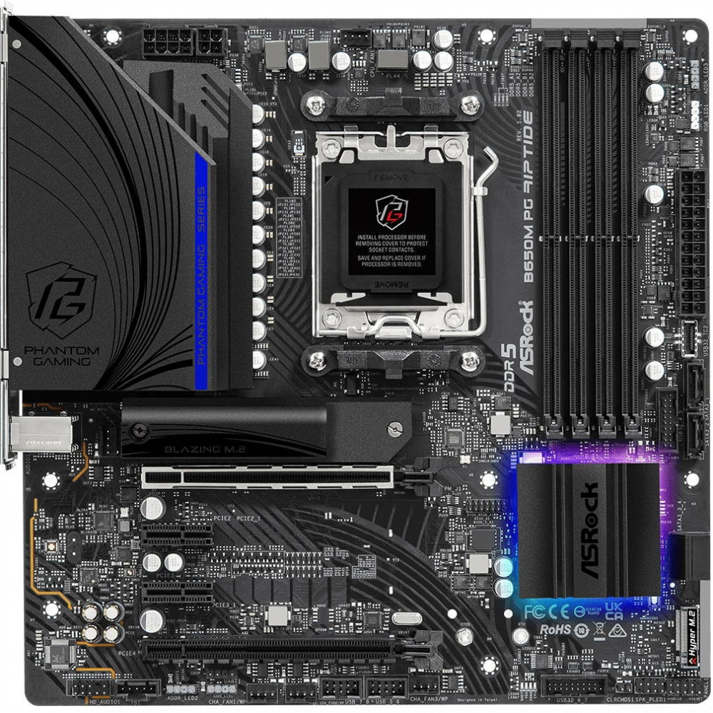 Материнская плата ASRock B650M PG Riptide 90-MXBJ90-A0UAYZ Micro-ATX, AMD AM5 - миниатюра 2