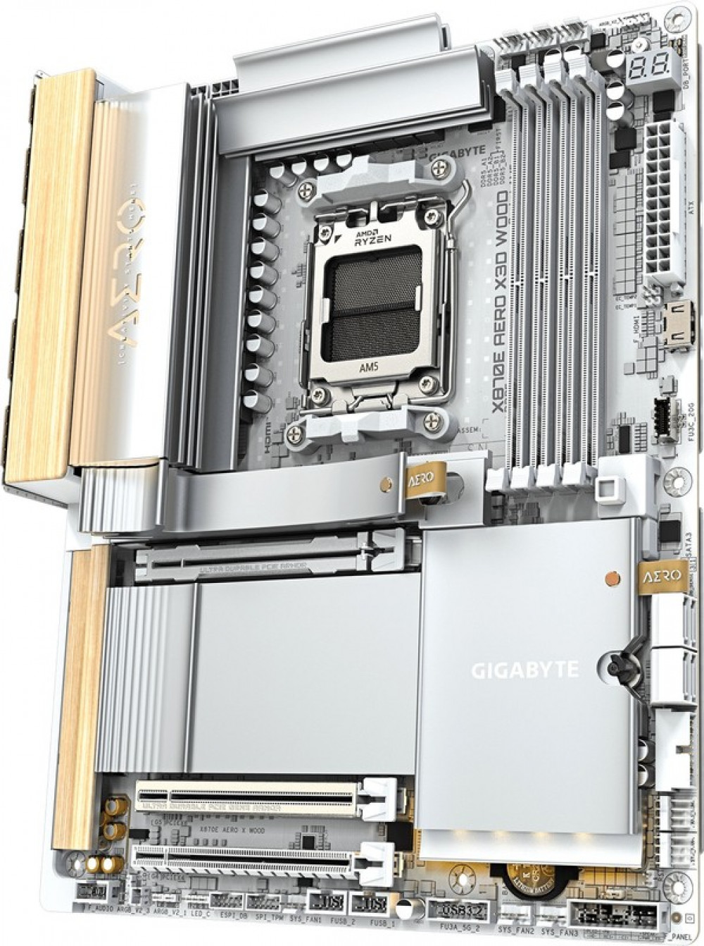 Материнская плата Gigabyte X870E Aero X3D Wood rev. 1.0 ATX, AMD AM5 - миниатюра 3