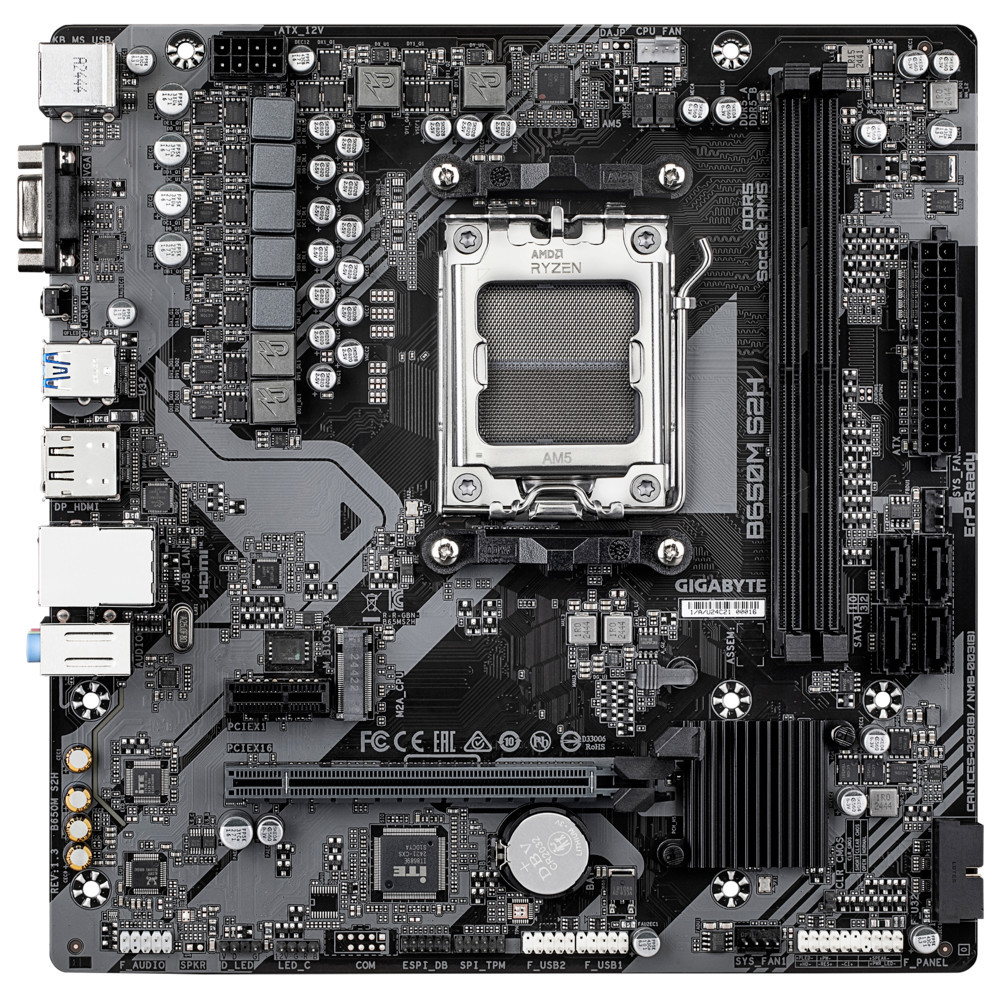 Материнская плата Gigabyte B650M S2H B650M S2H (REV1.4) Micro-ATX, AMD AM5 — фото товара