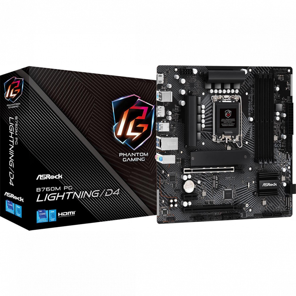 Материнская плата ASRock B760M PG LIGHTNING/D4 Micro-ATX, LGA 1700 - миниатюра 6