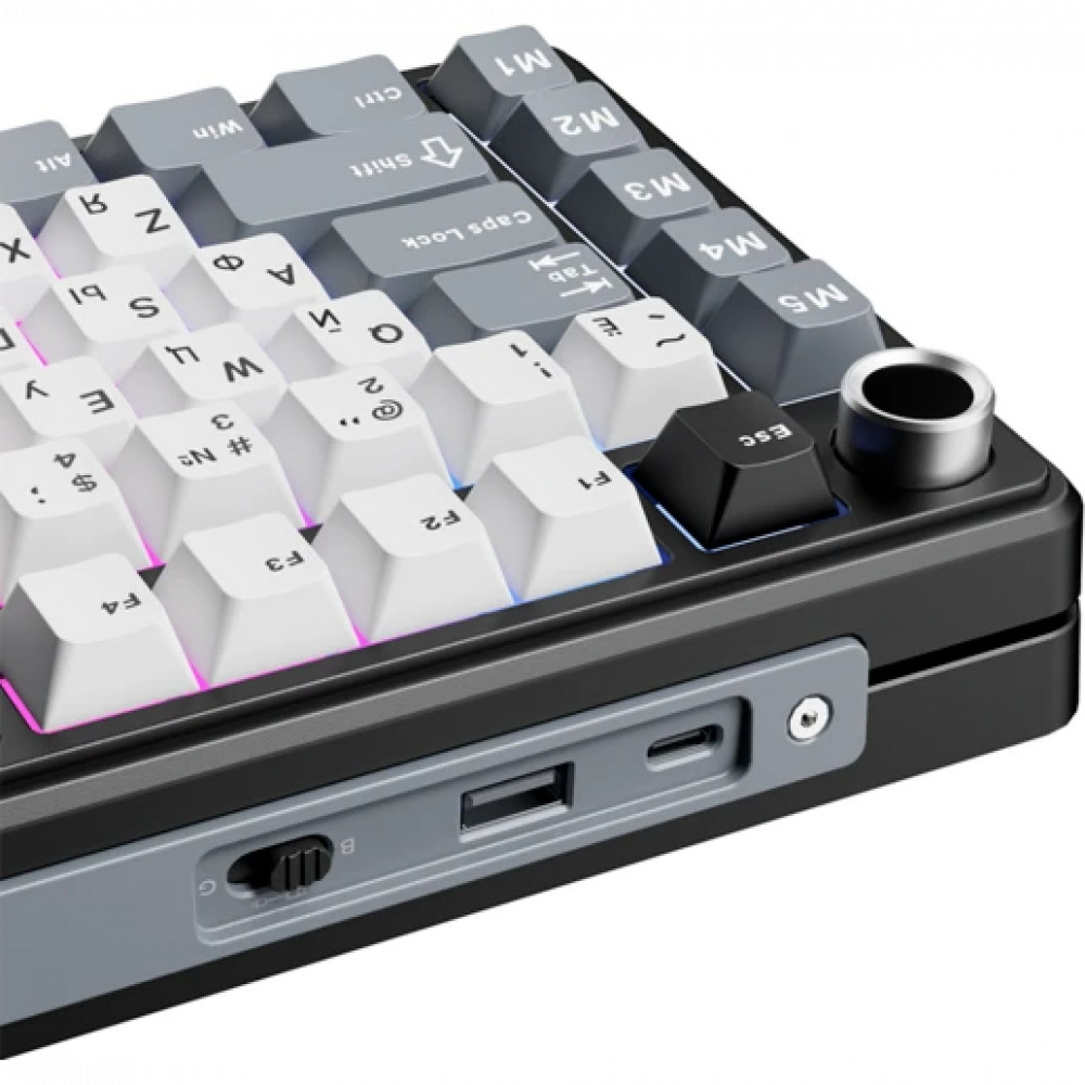 Клавиатура Royal Kludge L75 Knight Black (Beige Switch) 6935280827082 Беспроводная, Bluetooth - миниатюра 8