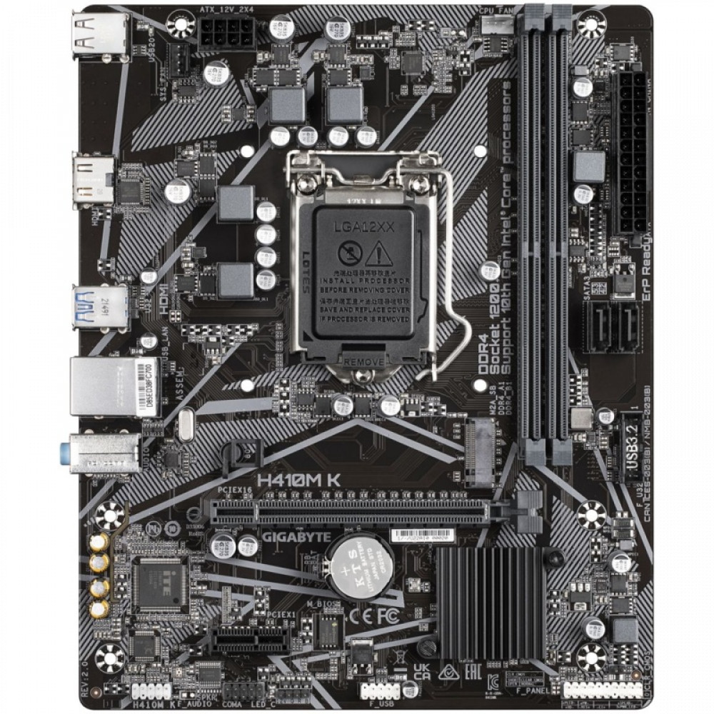 Материнская плата Gigabyte H410M K 2.0, RTL Micro-ATX, LGA 1200 - миниатюра 2