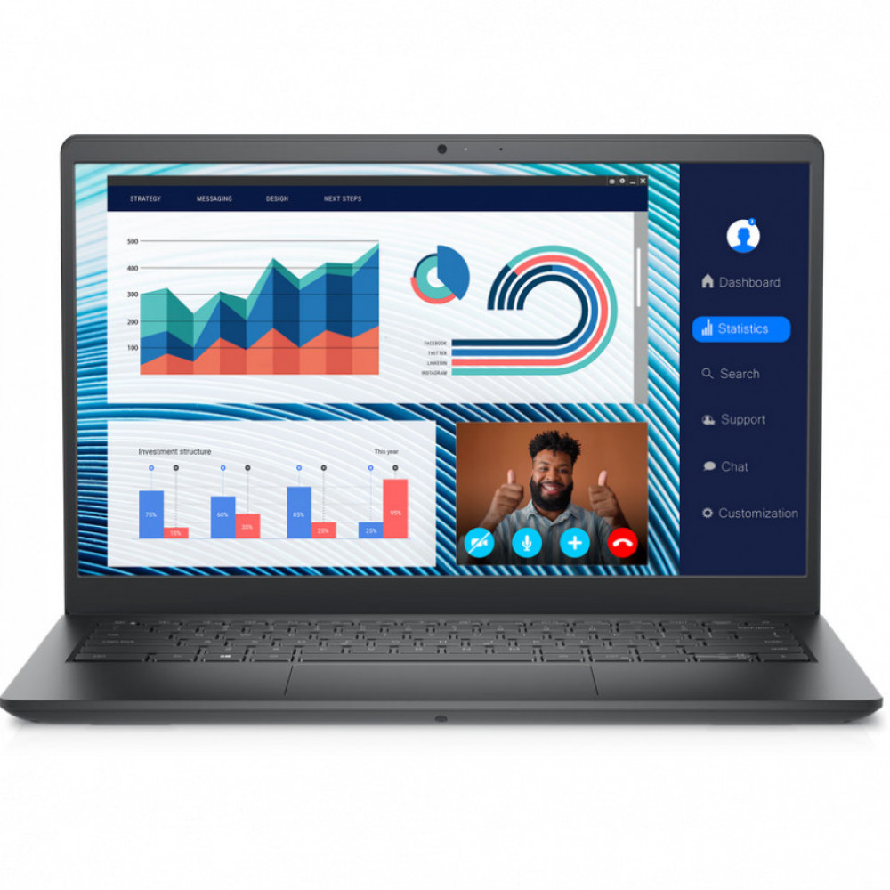Ноутбук Dell Vostro 3420 N4340PVNB3420EMEA01_FPR 14 ", FHD 1920x1080 (16:9), Intel, Core i5, 16 Гб, 512 ГБ, Intel Iris Xe Graphics, Windows 11 Pro — фото товара