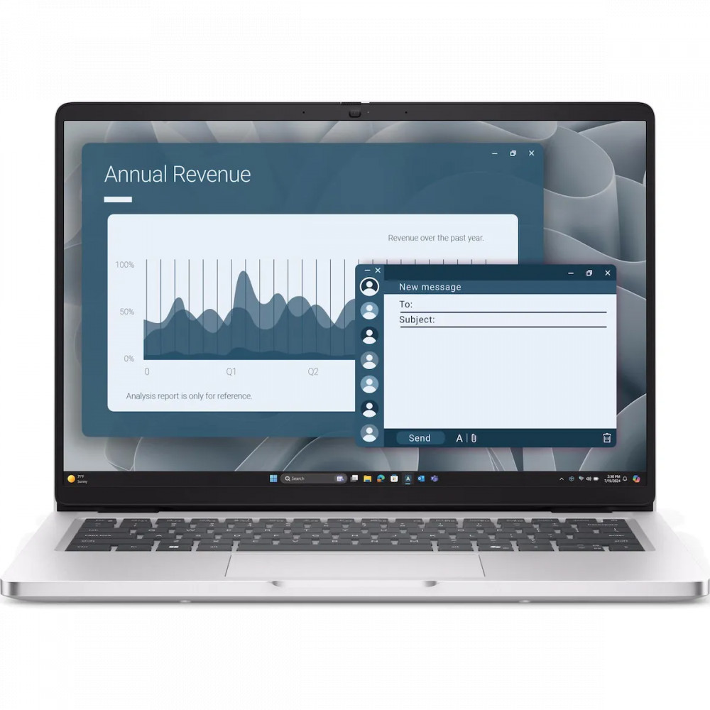 Ноутбук Dell Pro 14 PC14255 210-BQQC/BTO603_PC14255_EMEA 14 ", WUXGA 1920x1200 (16:10), AMD, Ryzen AI 7, 16 Гб, 1 ТБ, AMD Radeon, Windows 11 Pro - миниатюра 2
