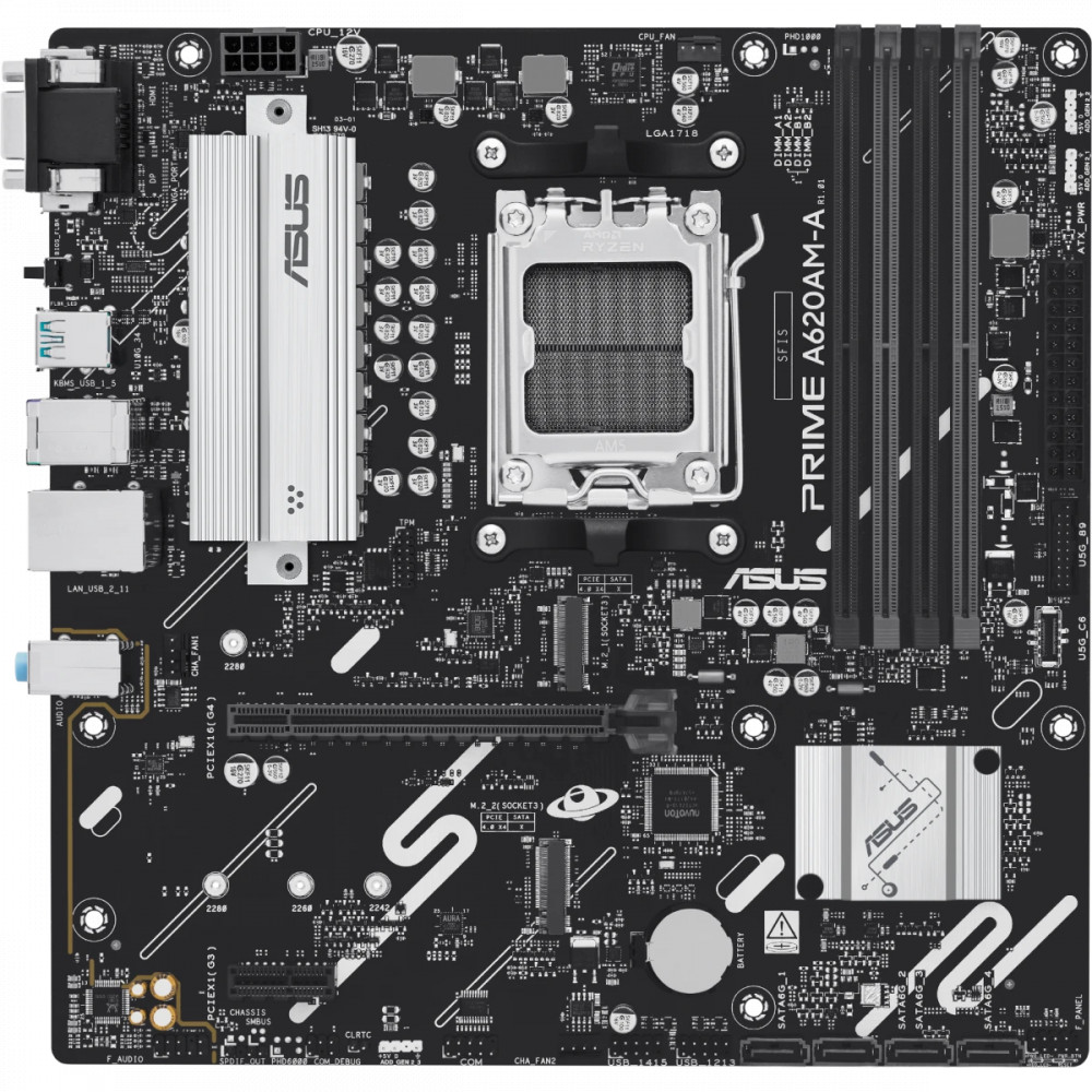 Материнская плата Asus PRIME A620AM-A-CSM Micro-ATX, AMD AM5 — фото товара
