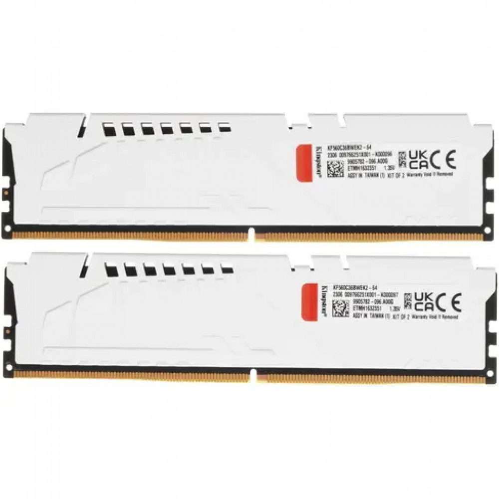 ОЗУ Kingston Fury Beast White KF560C36BWEK2-64 DIMM, DDR5, 64 Гб (2 х 32 Гб), 6000 МГц - миниатюра 2
