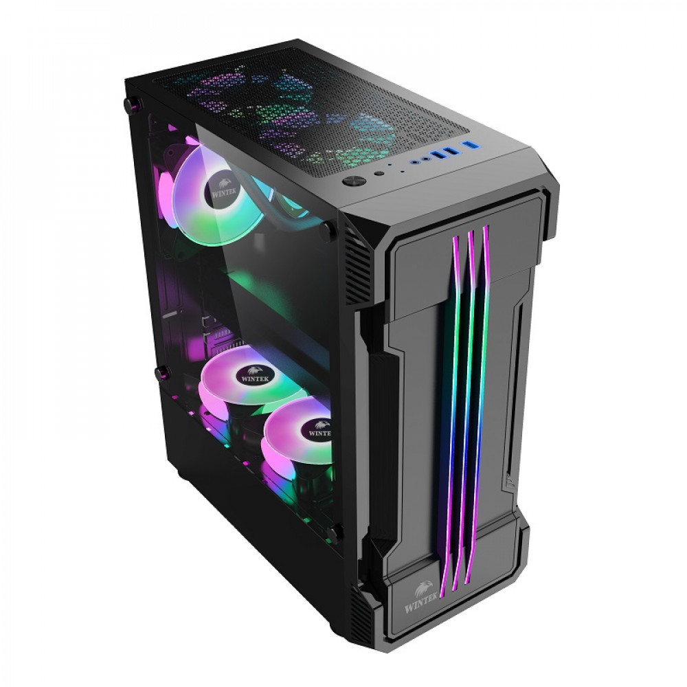 Корпус Wintek FLAME-V2 D537-B TG Mid-Tower - миниатюра 3