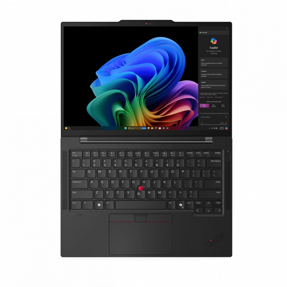 Ноутбук Lenovo ThinkPad T14s Gen 6 21N1000DRT 14 ", FHD 1920x1080 (16:9), Qualcomm, Snapdragon X Elite, 32 Гб, 512 ГБ, Qualcomm® Adreno™ GPU, Windows 11 Pro - миниатюра 2