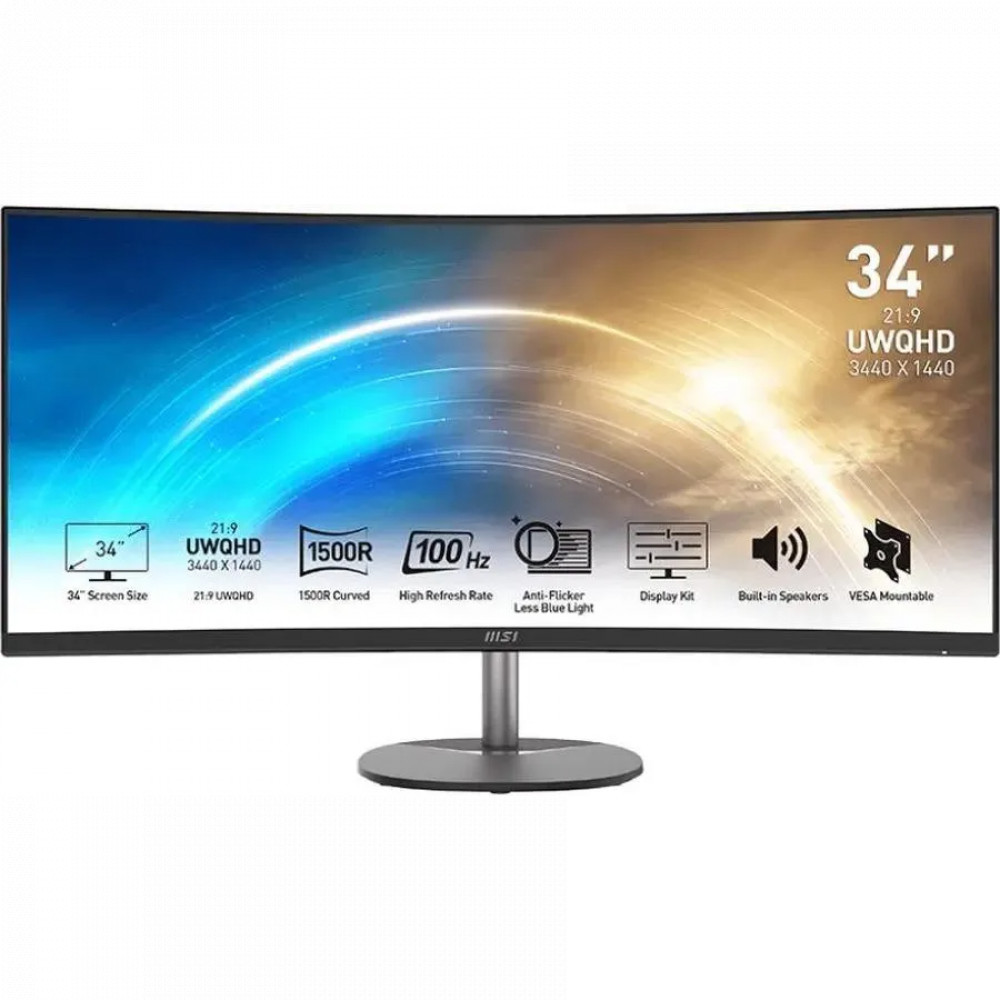 Монитор MSI PRO MP341CQ 9S6-3PB2CT-041|| 34 ", VA, Ultra-Wide QHD 3440x1440 (21:9), 100 Гц — фото товара