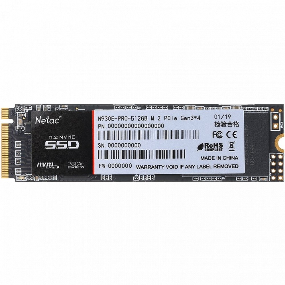 Жесткий диск Netac N930E Pro Series Retail NT01N930E-512G-E4X SSD (твердотельные), 512 ГБ, M.2, PCIe — фото товара