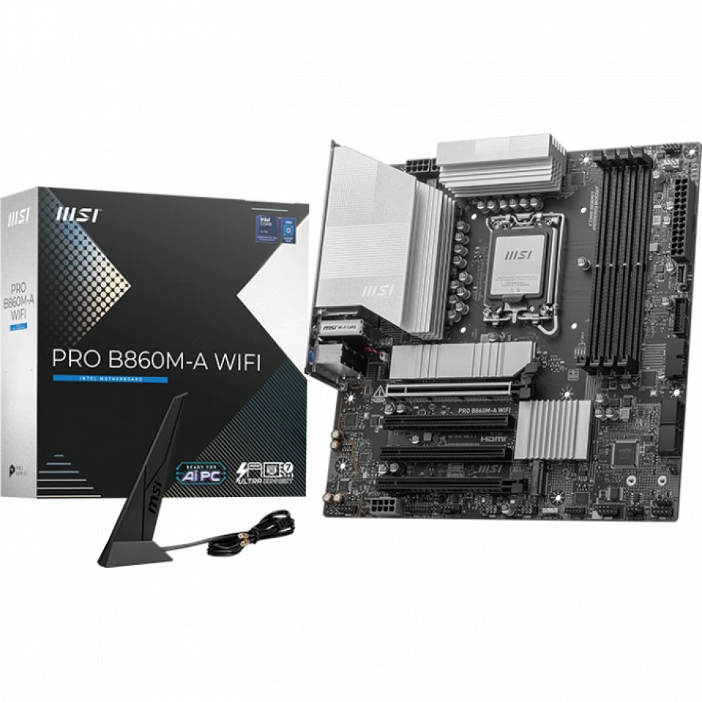 Материнская плата MSI PRO B860M-A WIFI Micro-ATX, LGA 1851 - миниатюра 5