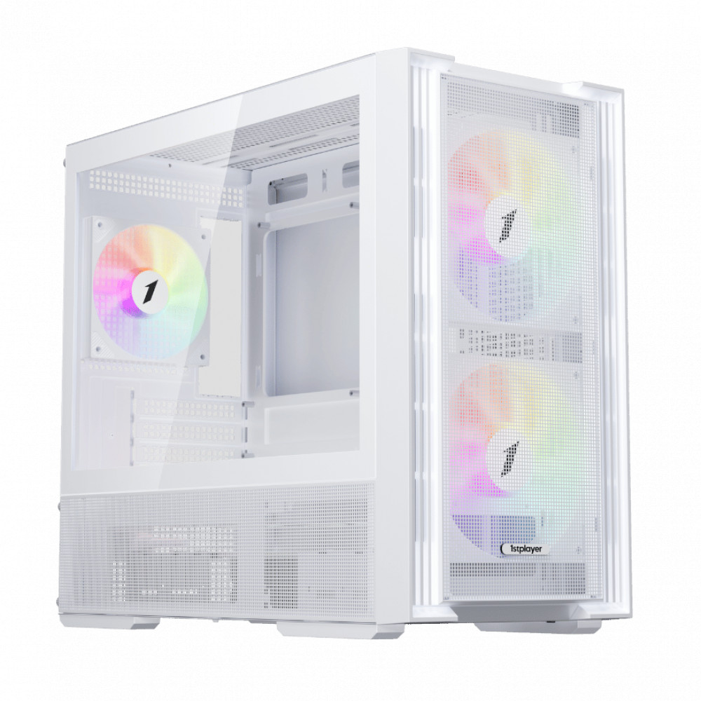 Корпус 1STPLAYER AU6 White AU6-WH-2FA7-14-W-2FA7R-W-1FA7-W Mini-Tower — фото товара