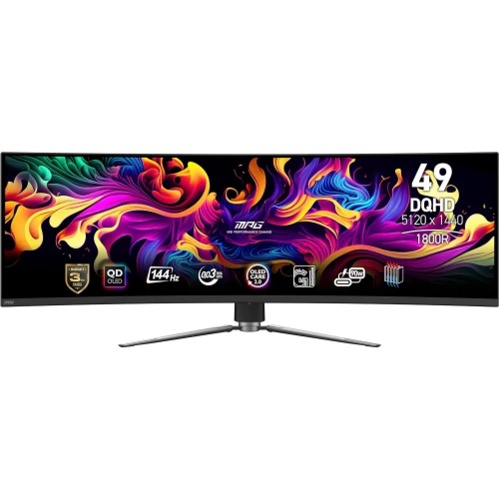 Монитор MSI MPG491CQP 49 ", QD-OLED, Dual Quad HD 5120x1440 (32:9), 144 Гц — фото товара