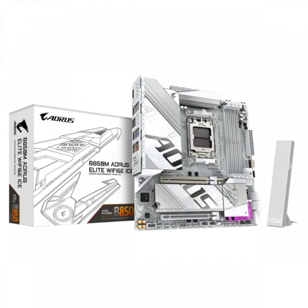 Материнская плата Gigabyte B850M A ELT WF6E ICE 1.1 Micro-ATX, AMD AM5 — фото товара