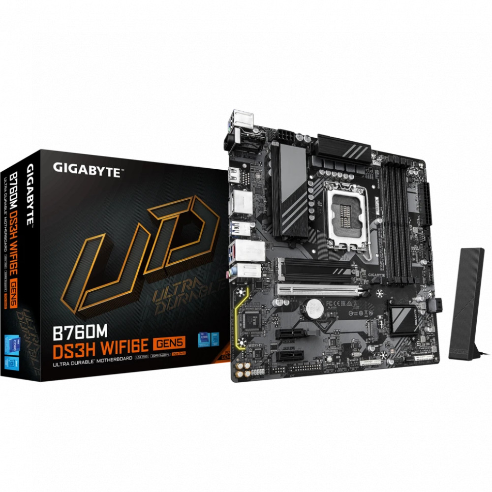 Материнская плата Gigabyte B760M DS3H WIFI6E GEN5 Micro-ATX, LGA 1700 - миниатюра 4