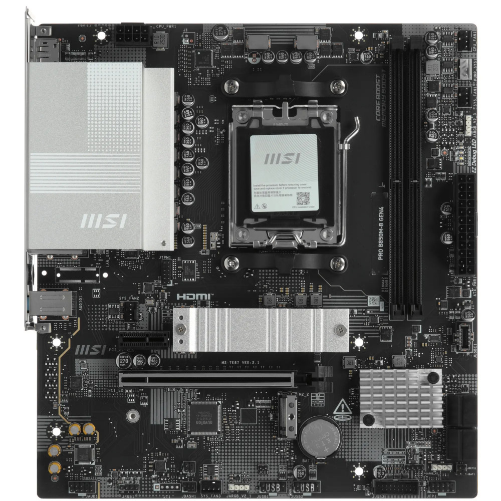 Материнская плата MSI PRO B850M-B GEN4 Micro-ATX, AMD AM5 — фото товара