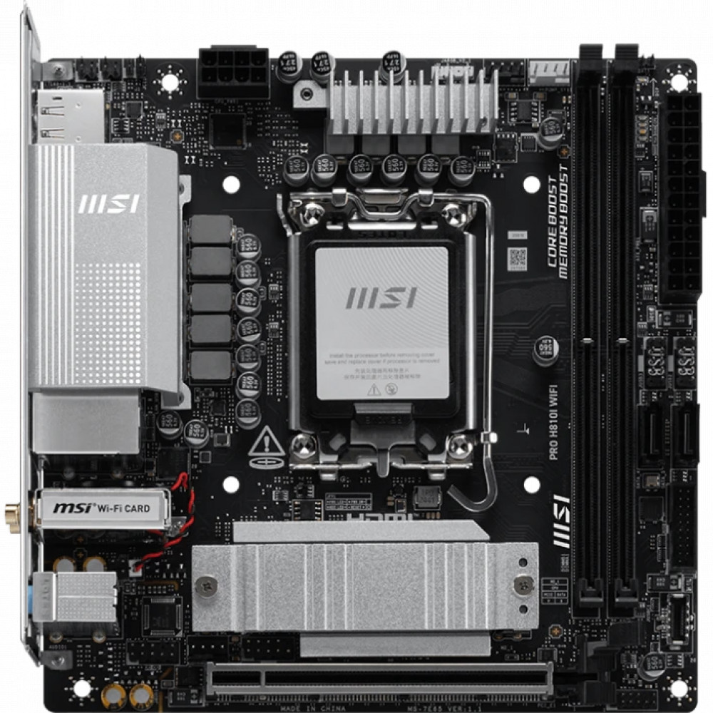 Материнская плата MSI PRO H810I WIFI Mini-ITX, LGA 1851 — фото товара