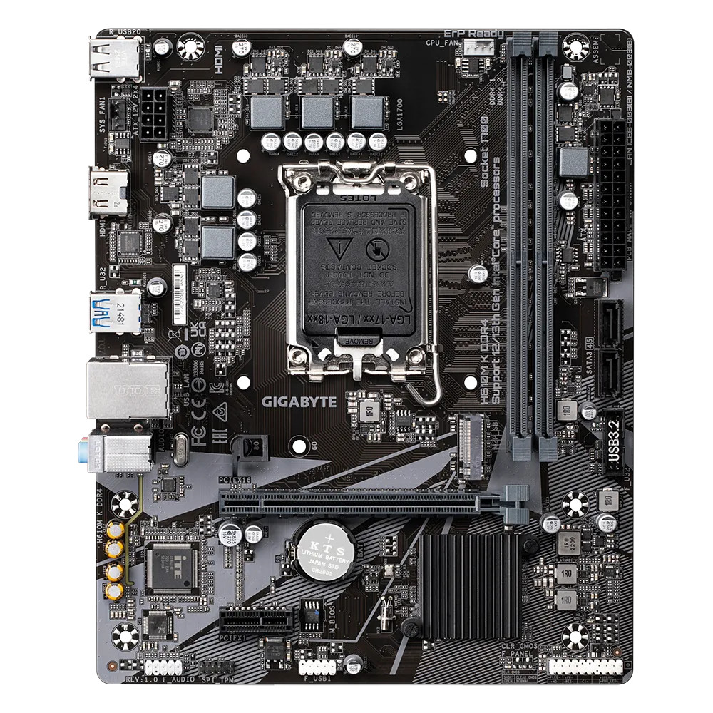Материнская плата Gigabyte H610M K DDR4 GA-H610M-K-DDR4 Micro-ATX, LGA 1700 - миниатюра 2