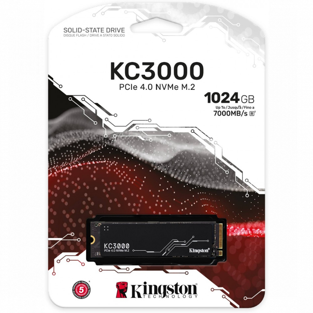 Жесткий диск Kingston KC3000 SKC3000S/1024G SSD (твердотельные), 1 ТБ, M.2, PCIe - миниатюра 3