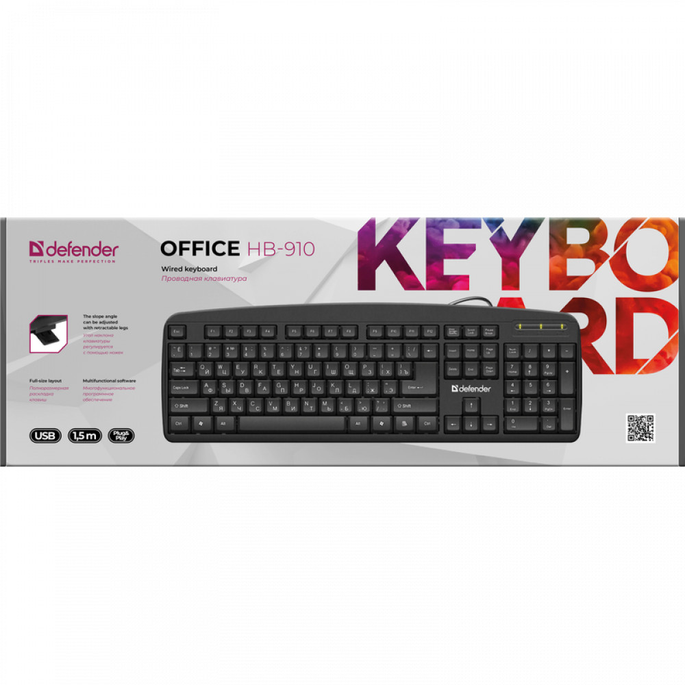 Клавиатура Defender Office HB-910 45910 Проводная, USB - миниатюра 2