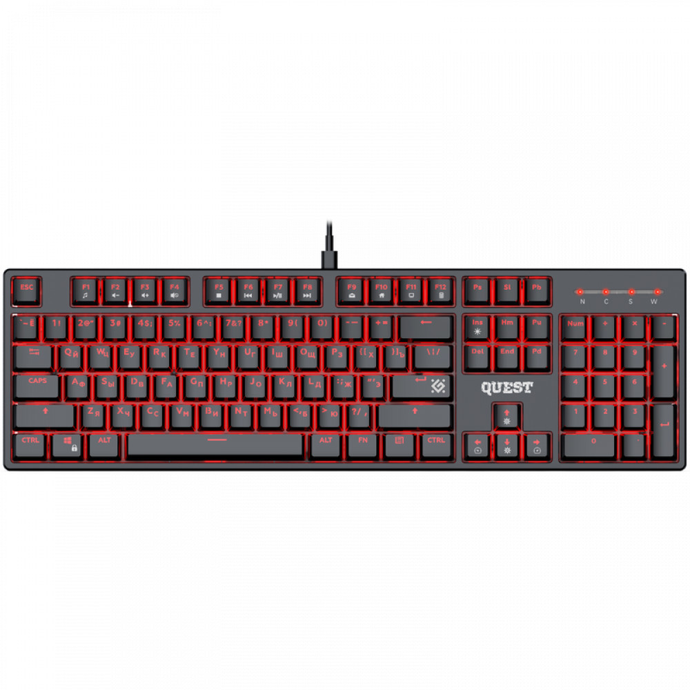 Клавиатура Defender Quest GK-596 Black 45596 Проводная, USB — фото товара