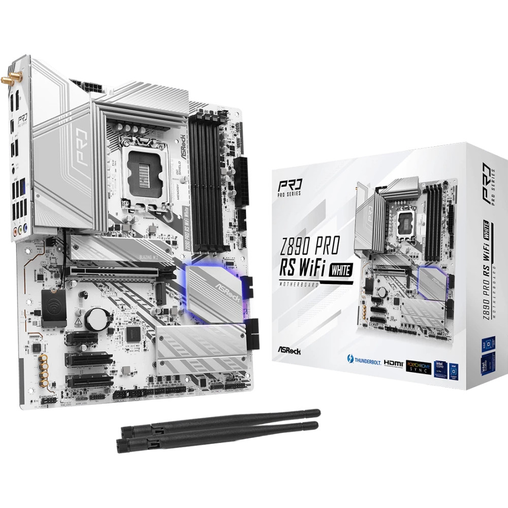 Материнская плата ASRock Z890 PRO RS WIFI WHITE ATX, LGA 1851 - миниатюра 5