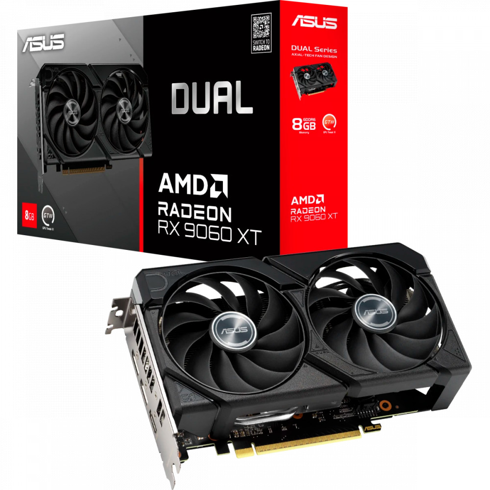 Видеокарта Asus AMD Radeon RX 9060 XT Dual 8Gb DUAL-RX9060XT-8G 8 ГБ - миниатюра 5