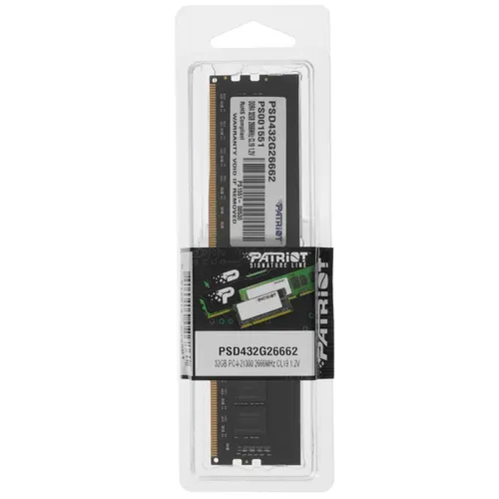 ОЗУ Patriot Signature Line PSD432G26662 DIMM, DDR4, 32 Гб, 2666 МГц - миниатюра 3