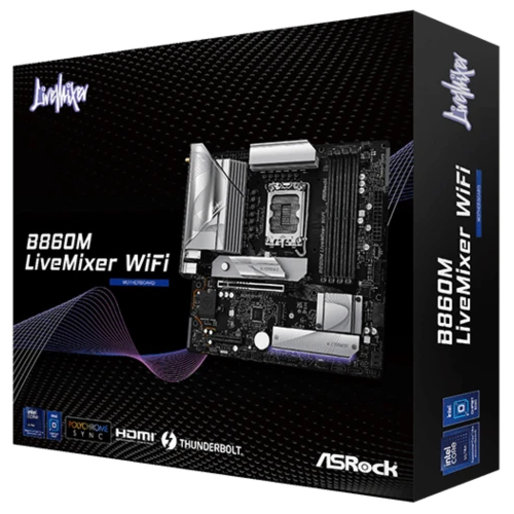 Материнская плата ASRock B860M LiveMixer WiFi B860M LIVEMIXER WIFI Micro-ATX, LGA 1851 - миниатюра 4