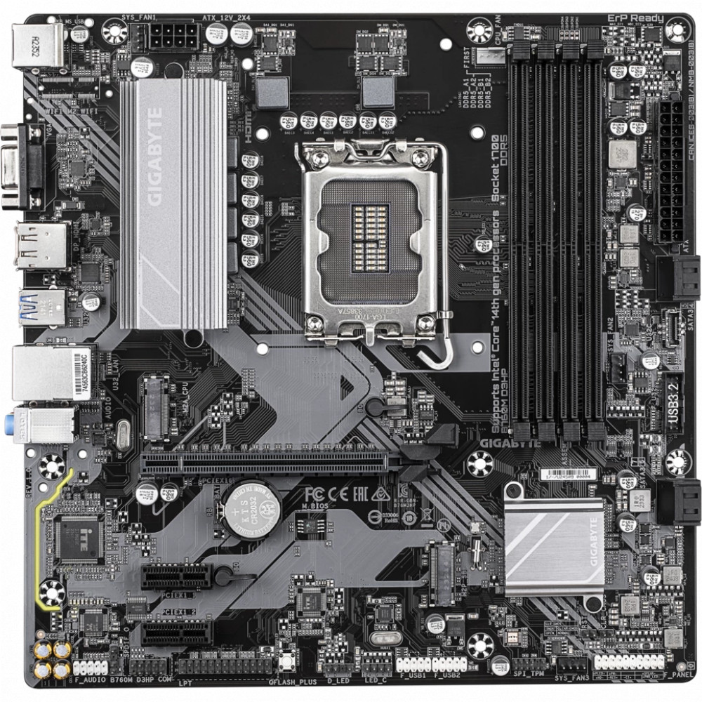 Материнская плата Gigabyte B760M D3HP Micro-ATX, LGA 1700 - миниатюра 2