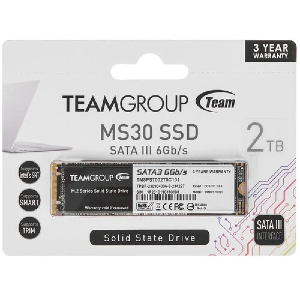 Жесткий диск Team Group MS30 TM8PS7002T0C101 SSD (твердотельные), 2 ТБ, M.2, SATA — фото товара