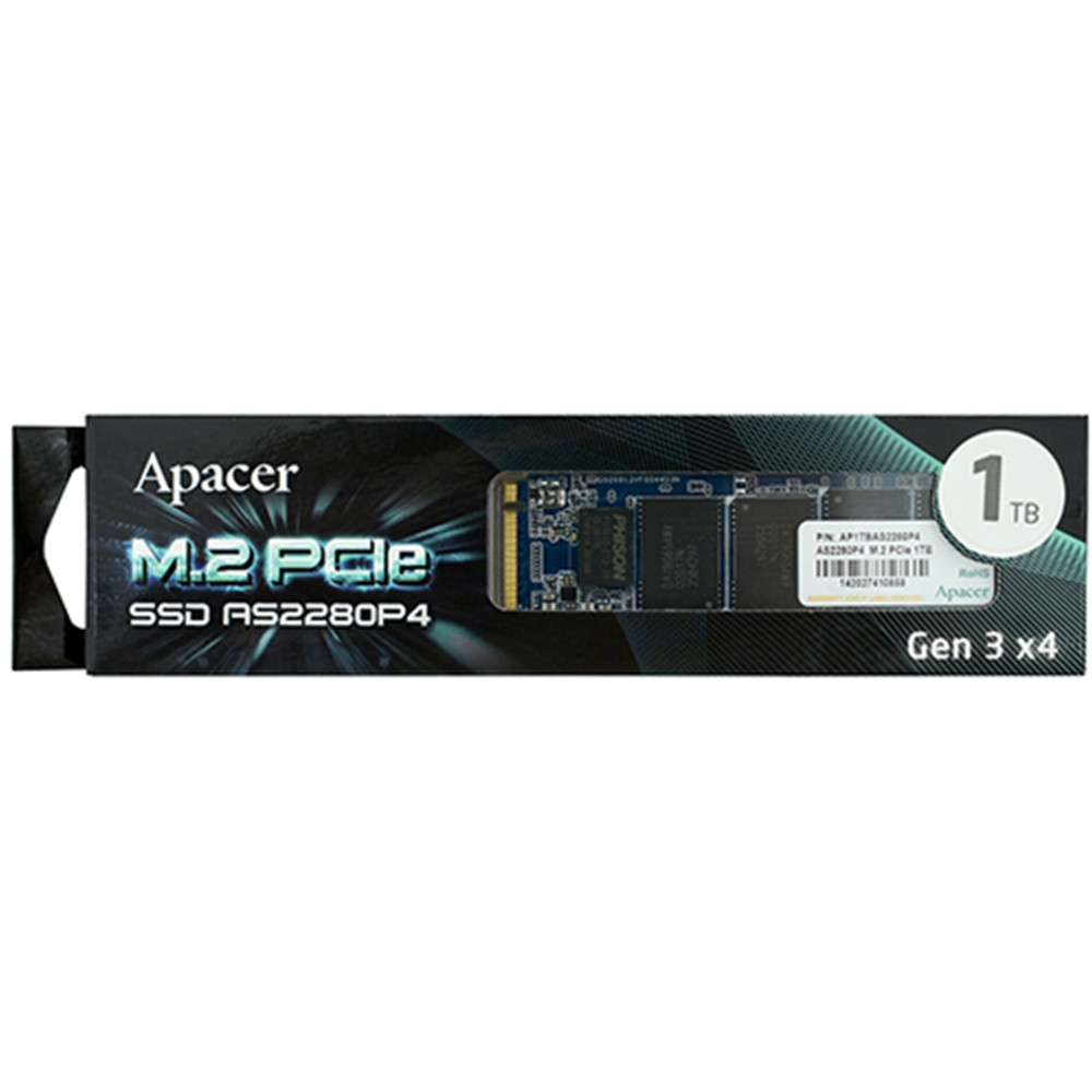 Жесткий диск Apacer AS2280P4 AP1TBAS2280P4-1 SSD (твердотельные), 1 ТБ, M.2, PCIe - миниатюра 3