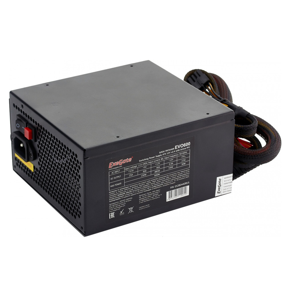Блок питания ExeGate 800W EVO800 EX280441RUS 800 Вт — фото товара