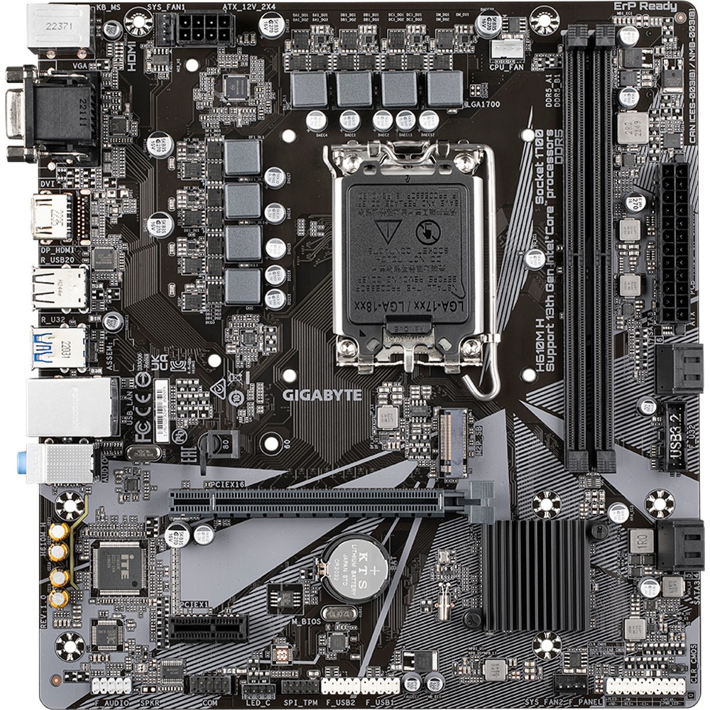 Материнская плата Gigabyte H610M H Micro-ATX, LGA 1700 - миниатюра 2