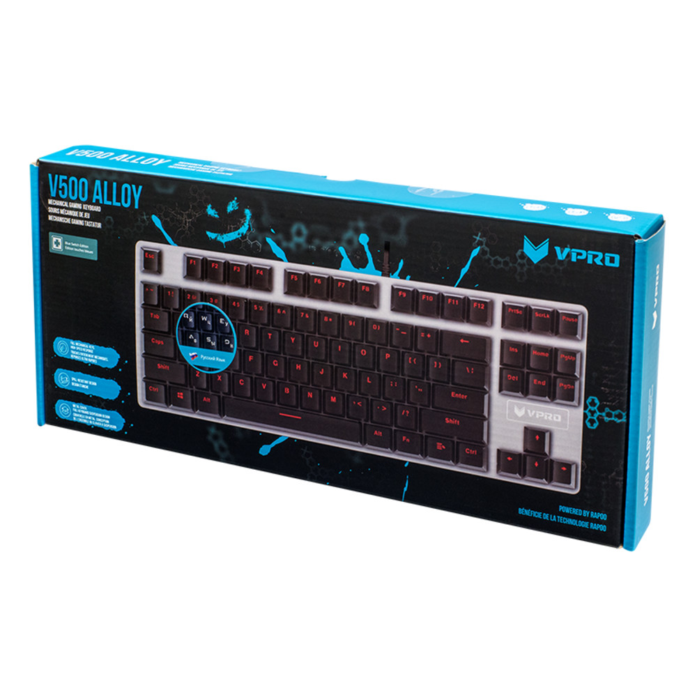 Клавиатура Rapoo V500 Alloy Проводная, USB — фото товара