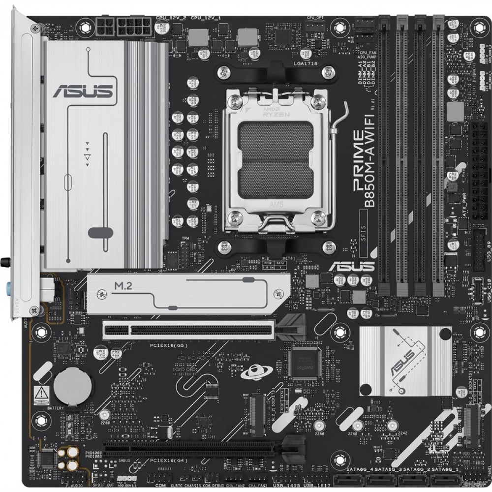 Материнская плата Asus PRIME B850M-A WIFI 90MB1LN0-M0EAY0 Micro-ATX, AMD AM5 — фото товара