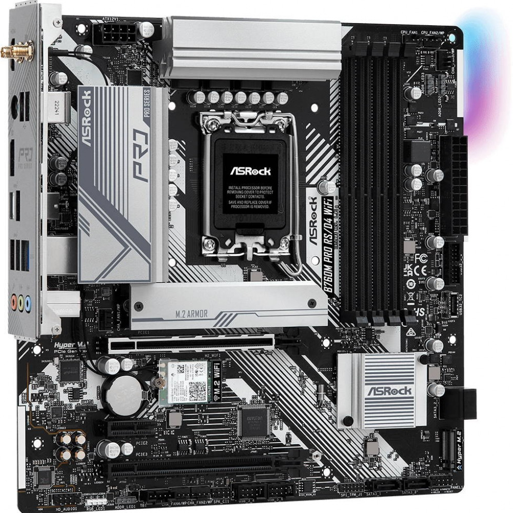Материнская плата ASRock B760M Pro RS/D4 WiFi 90-MXBKZ0-A0UAYZ Micro-ATX, LGA 1700 — фото товара