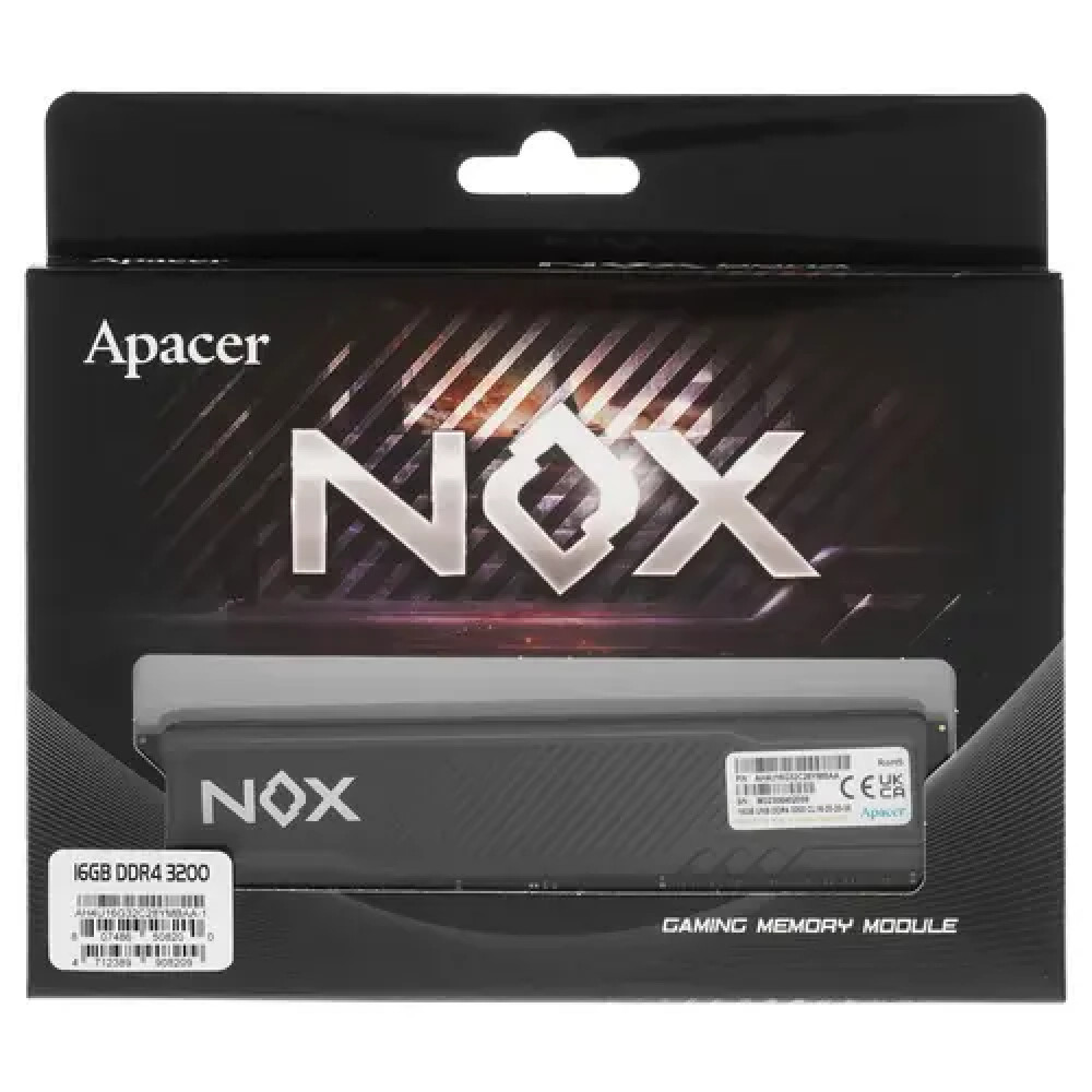 ОЗУ Apacer NOX [AH4U16G32C28YMBAA-1] DIMM, DDR4, 16 Гб, 3200 МГц - миниатюра 3