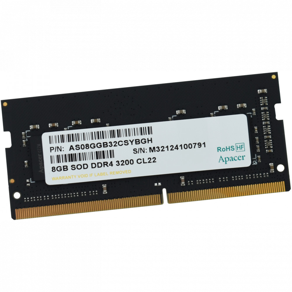 ОЗУ Apacer 8 ГБ ES.08G21.GSH SO-DIMM, DDR4, 8 Гб, 3200 МГц — фото товара