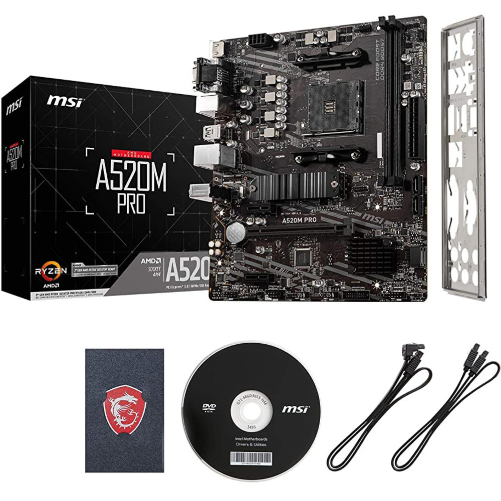 Материнская плата MSI A520M PRO Micro-ATX, AMD AM4 - миниатюра 6